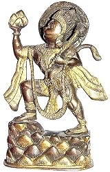 Lord Hanuman Brass Collectibles Statue 4.25 x 1.75 x 7.75 inches (mhanuman1011)