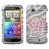 Playful Leopard With Full Rhinestones Faceplate Hard Plastic Protector Snap ....