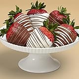 6 Gourmet Dipped Swizzled Strawberries - Great for Valentine's Day