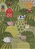 Momeni Lil Mo Whimsy Grass Animals Kids 5' x 5' Round Rug LMJ11