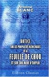 Notice sur les proprietes medicinales de la feuille de chou et sur son mode d'emploi