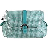 Kalencom Messenger Buckle Diaper Bag, Houndstooth/Aqua