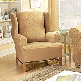 Sure Fit Stretch Scroll Wing Chair Slipcover