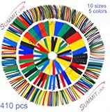 SummitLink&reg; 410 Pcs Assorted Heat Shrink Tube 5 Colors 10 Sizes Tubing Wrap Sleeve Set Combo