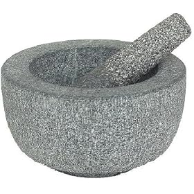 Large Bowl Shaped Granite Pestle & Mortar (20cm Diam)