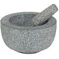 Large Bowl Shaped Granite Pestle & Mortar (20cm Diam)