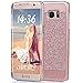 Galaxy S7 Edge Case, Imikoko™ Rose Gold Luxury Hybrid Beauty Crystal Rhinestone with Gold Sparkle Glitter PC Hard Diamond Case Cover for Samsung Galaxy S7 Edge (Rose Gold) (Rose Gold)