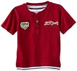 Levi’s Baby-boys Infant Short Sleeve 2Fer Henley, Deep Red, 24 Months