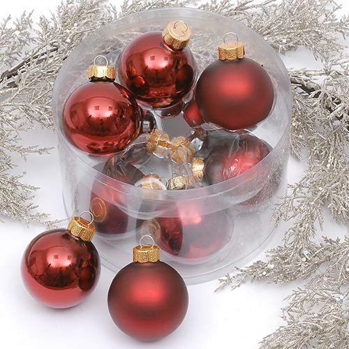 Oxblood Red Glass Baubles