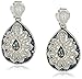Amazon Collection Sterling Silver and 14k Yellow Black or Blue Diamond Accent Pear-Shape Earrings