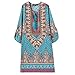 NONO Women Bohemian Neck Tie Floral Print Ethnic Style Shift Dress