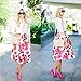 Yonala Women's Elegant Retro Floral Printed Casual Party Pleated Midi Skirt
