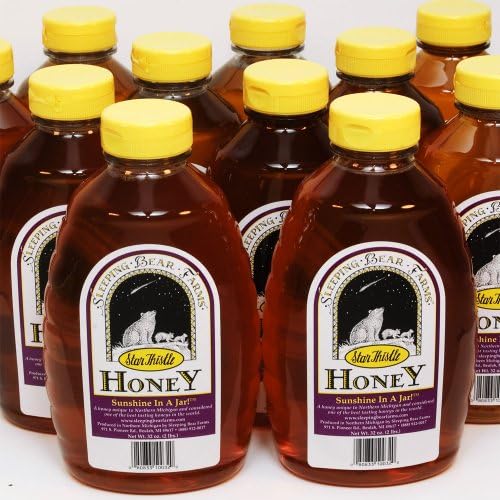 Star Thistle Honey 32oz. Bottle - Case of 12 Bulk Wholesale Honey Unpasteurized Unblended No Additives Pure Michigan Honey