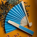 Elegant blue folding fans (Set of 12)