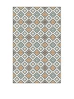 Huella deco Felpudo de Vinilo (Azul Celeste/Marrón Claro)