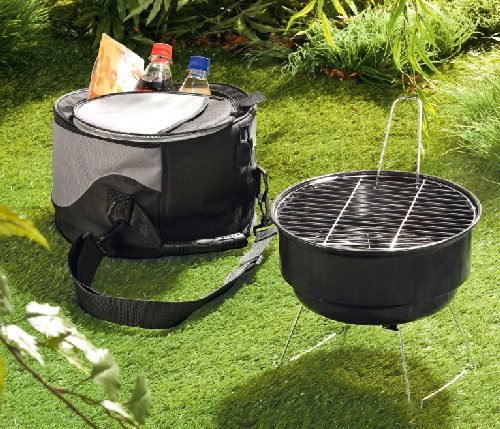 tragbarer Grill mit Kühltasche Picknick Camping