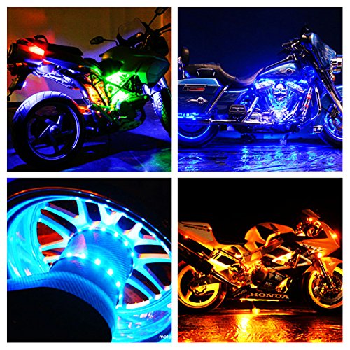 AXGLOW 12pc Universal Million Color Motorcycle LED Lights Kit Remote