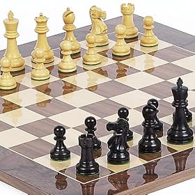 Prince Staunton Rosewood Chesmen from India & Columbus Ave. Chess Board from Spain