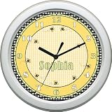 Personalized Gingham Nursery Clock ~ Bumble Bee ~