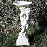 GARTENFIGUR ENGEL VOGELTRAeNKE VOGELBAD SKULPTUR