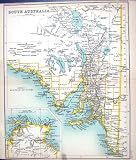 ANTIQUE MAP c1901 SOUTH AUSTRALIA LAKE EYRE CARNARVON KANGAROO TORRENS