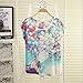 Zeagoo Women's Loose Batwing Short Sleeve House Balloon Print Top Shirt Blouses