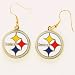 Pittsburgh Steelers Enameled NFL Team Logo Dangle Earrings (G)