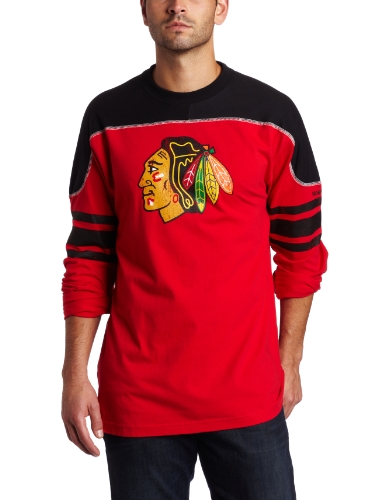 NHL Men's Chicago Blackhawks Shootout Team Long Sleeve Tee (Red, XX-Large)