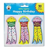 (Price/PK)Happy Birthday Reward Ribbon Stickers, 1-3/4w x 4-1/4h, 30 per Pack