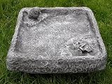 Steinfigur Gartenfigur Vogeltraenke Traenke schiefergrau