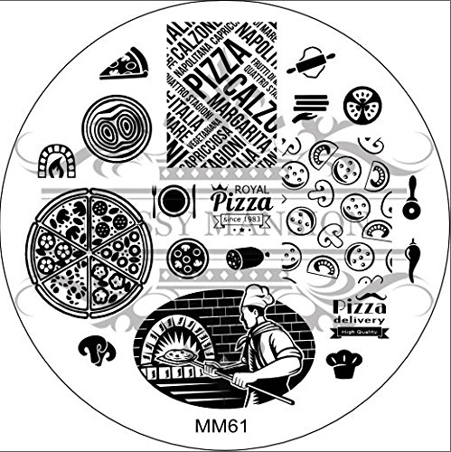 MESSY-MANSION-MM61-Nail-Art-Stamping-Plate--Pizza