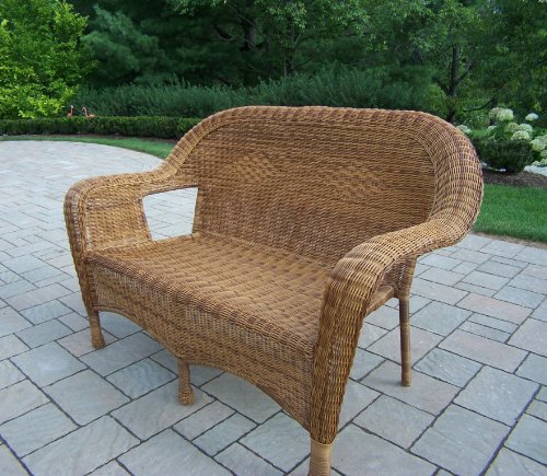 Garden/Outdoor/Patio Resin Wicker Loveseat in Natural