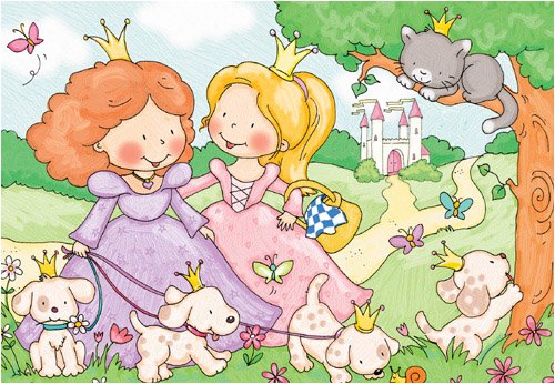 Jumbo Spiele 01272 - 20 Teile-Puzzle - Prince & Princess - 4 Motive sortiert, 20 Teile