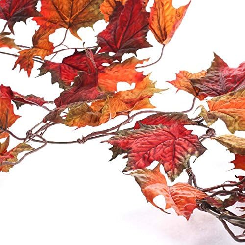 6 Feet of Stunning Rich Colored Artificial Autumn Maple Leaf Garland