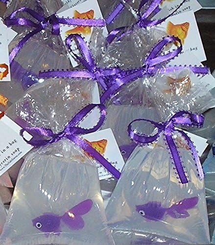Purple Fish in a Bag Soap, carnival prize fish soaps games & prizes, 6 party favors, Purple goldfish The Salt Baron Soap