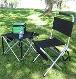 CLOSEOUT OASIS Super-Lightweight Folding Table & OVERSIZE Aluminum Chair PACK-HIGH QUALITY PRODUCT...A SOLAR RECHARGEABLE LED KEYCHAIN FLASHLIGHT INCLUDED WITH YOUR PRODUCT..