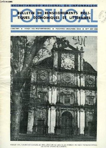 Portugal, n° 201-202, nov.-dec. 1952, bulletin de renseignements politiques, economiques et litteraires