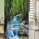 Beddinginn 3d Vivid Waterfall Pattern Shower Curtain