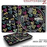 DJ Hero Skin Kearas Hearts on Black fit XBOX 360 and PS3 (DJ HERO NOT INCLUDED)