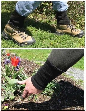 TickGuard 1 Pair for use as Leg gaiters or Sleeve Cuffs (7 Inch - Black)