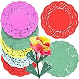 Colored Paper Doilies 5 Assorted Colors 16.5cm Kids' Art & Craft Activities Collage Model Making (Pack of 120)