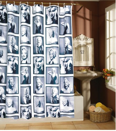 Duschvorhang Wannenvorhang Marylin Monroe 180x200cm, incl. 12 Ringe