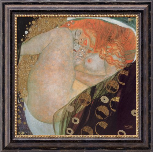 Danae Framed Canvas Art by Gustav Klimt, Image size: 16.00