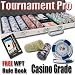500 Ct Tournament Pro 11.5 Gram Clay Poker Chip Set w/ Aluminum Case & Free WPT Book