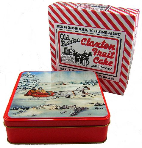Claxton Fruitcake in a Beautiful Holiday Christmas Tin by Claxton Fruitcake