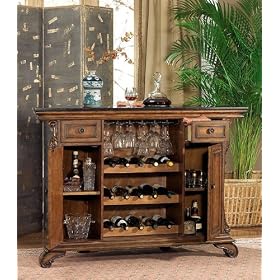 Bourbon Street Yorktown Cherry Traditional Bar Counter w Black Granite Top