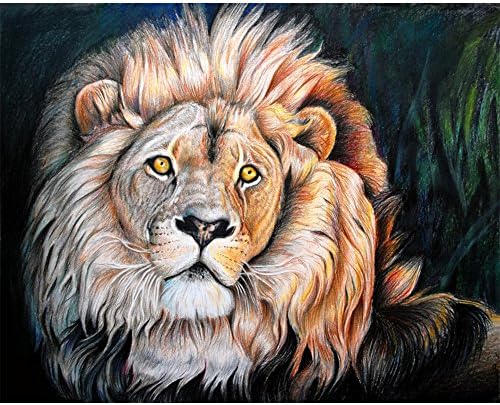Rosy Crystal Paint Kit 3D Diy Diamond Painting,Lion 15.7"X19.6"