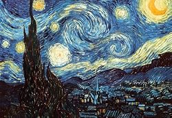Vincent Van Gogh (The Starry Night) Framed Art Poster Print - 24" X 36"
