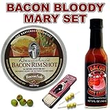 Bacon Bloody Mary / Bloody Caesar Gift Pack (3pc Set) - Bacon Cocktail Rim Salt, Bacon Hot Sauce & Bacon Toothpicks