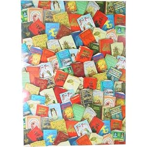 Festive Titles Boys Girls Books Christmas Theme Poster Decoupage Gift Wrap 20 x 28 "